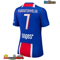 Camisa de Futebol Paris Saint-Germain Khvicha Kvaratskhelia #7 Equipamento Principal Mulheres 2026-27 Manga Curta